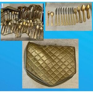 Vtg CELLINI ROMANESQUE Set of 8 Flatware 1 Pc MISSING W/ Butter Sugar Spoon Case
